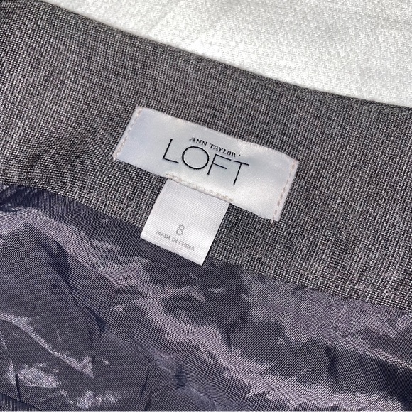 Loft Grey Skirt with back pleat size 8 pencil skirt - Picture 6 of 15